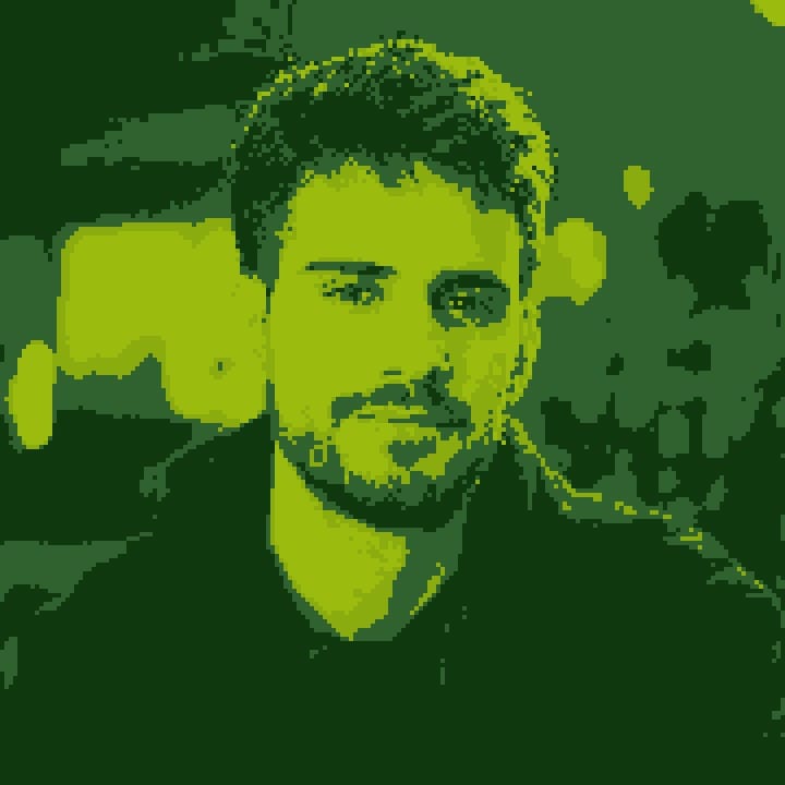 Profile picture converted to pixel art with a DMG color palette